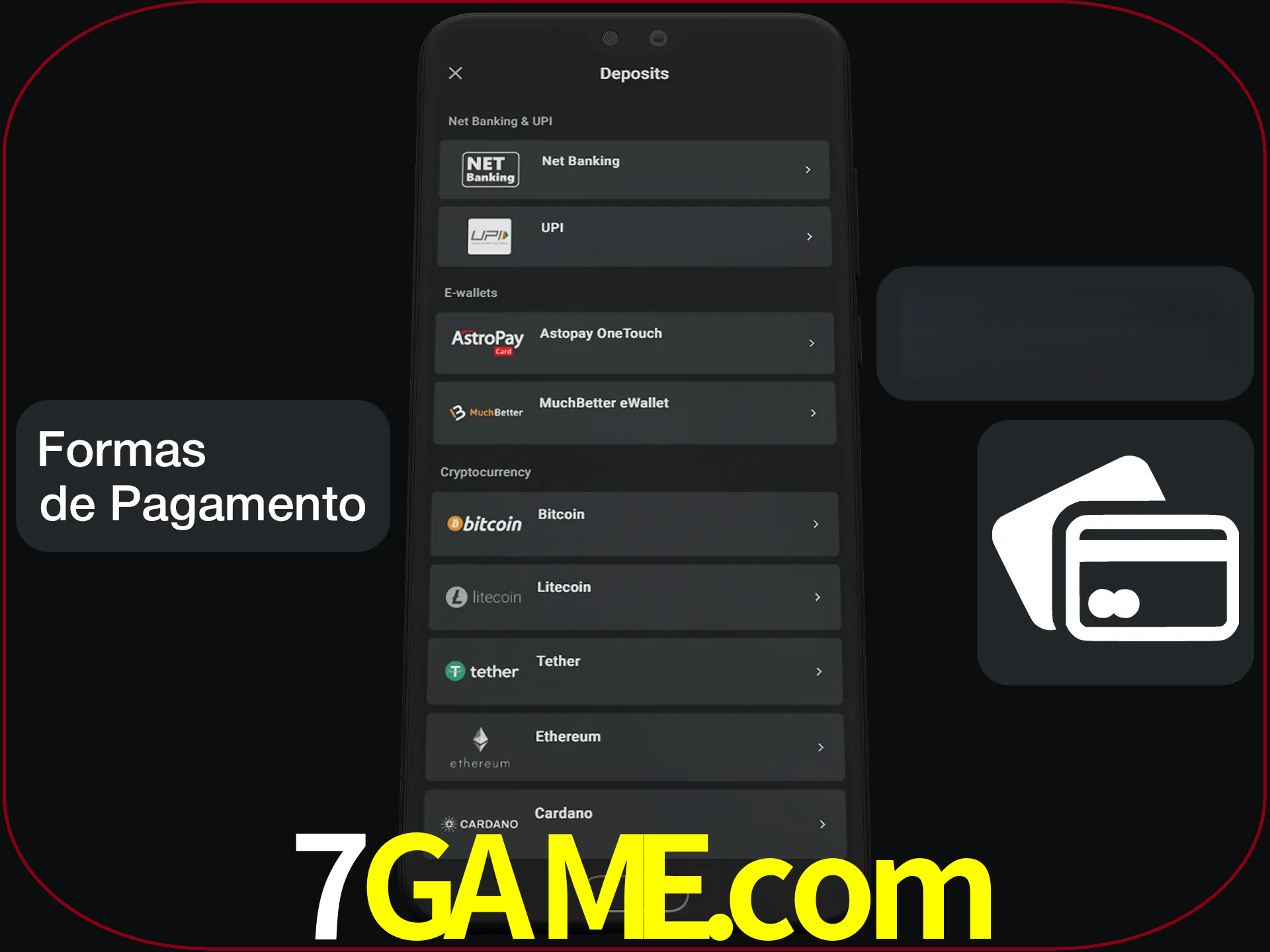 Escolha a forma de pagamento de sua preferência.