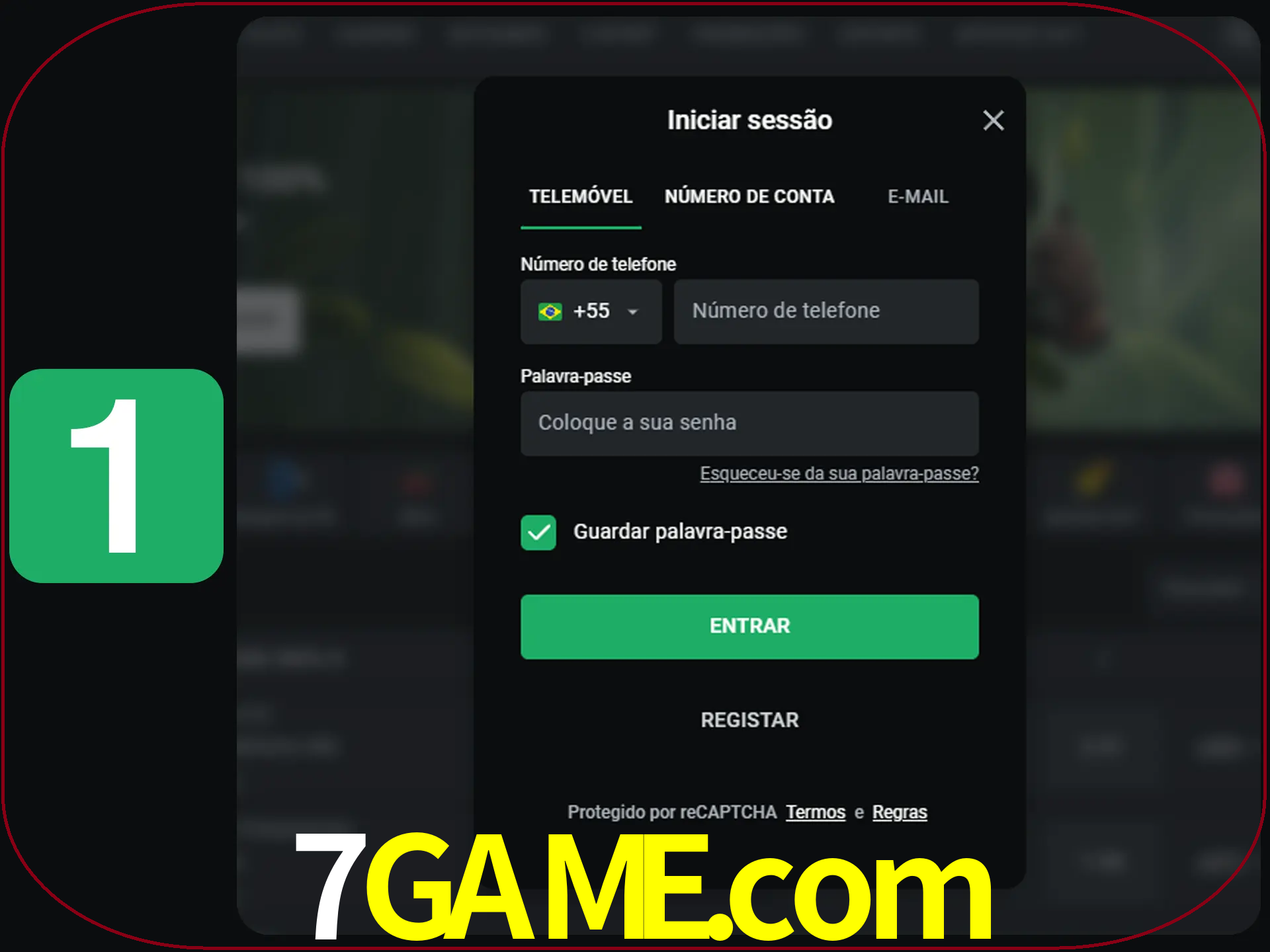 Clique no botão Entrar.